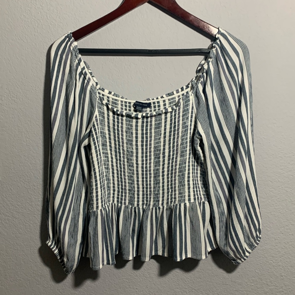 American Eagle Smocked Square Neck Top